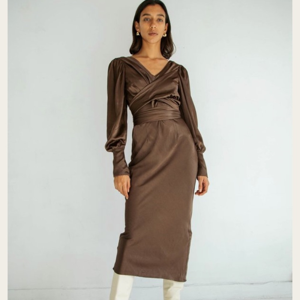 The line by K Marfa long sleeved dress in chocolate